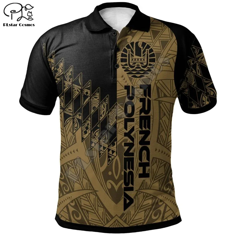 PLstar Cosmos Fashion 3d Print French Polynesia Men‘s Tahiti Polo Shirts New Designed Summer Short Sleeve Brand Clothing P11