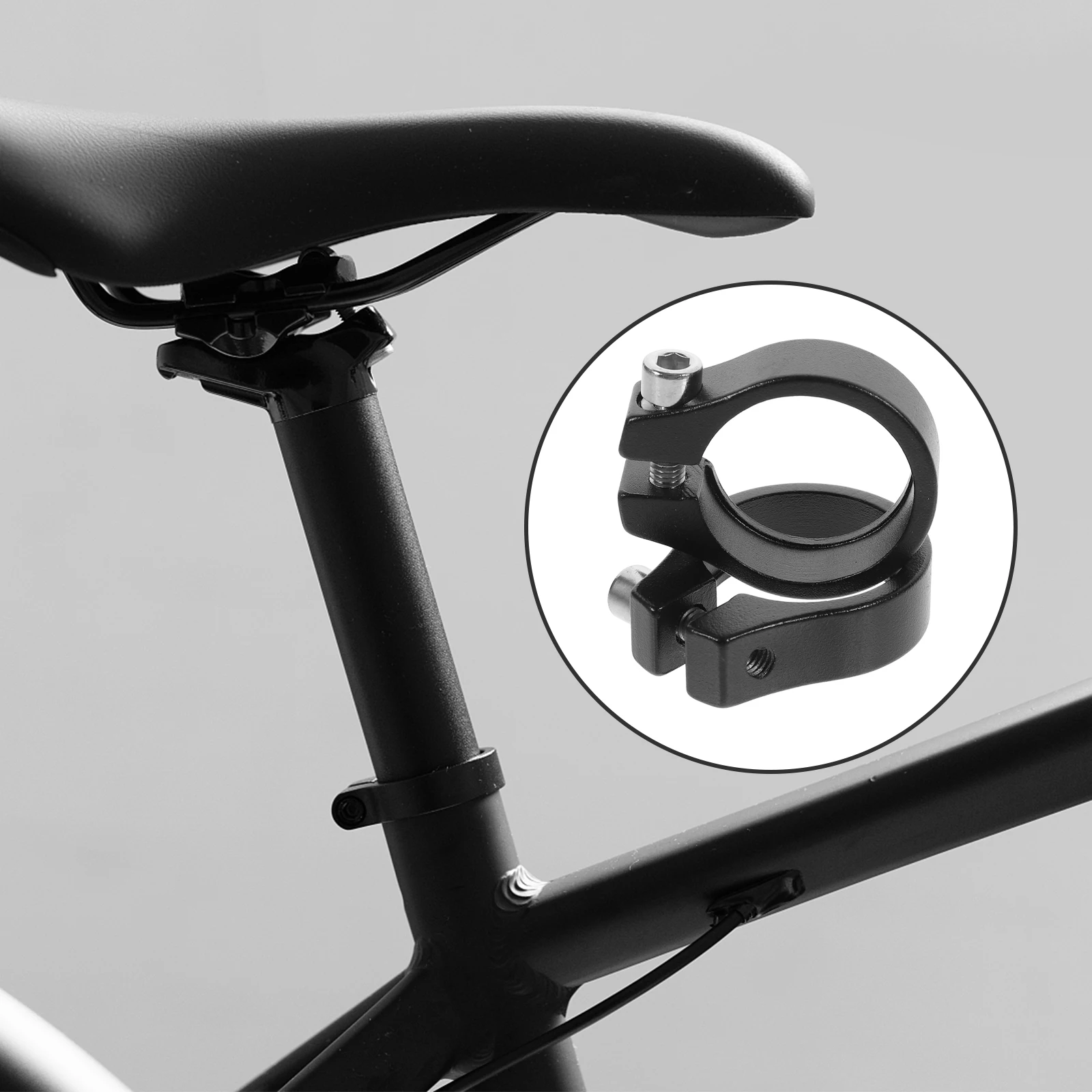

2Pcs Bike Seatpost Clamp Lightweight Aluminium Alloy Tube Clip for Mountain Road Bike - Secure Non-Slip Fixation