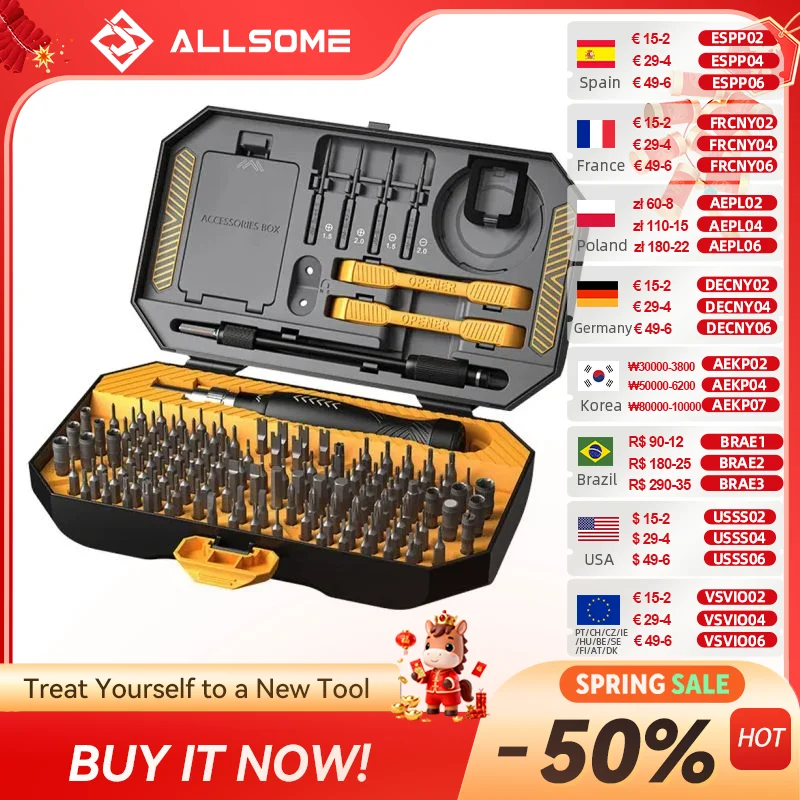 

Allsome JM-8183 Магнитная отвертка CR-V биты для Мобильный телефон компьютера планшета ремонт ручные инструменты