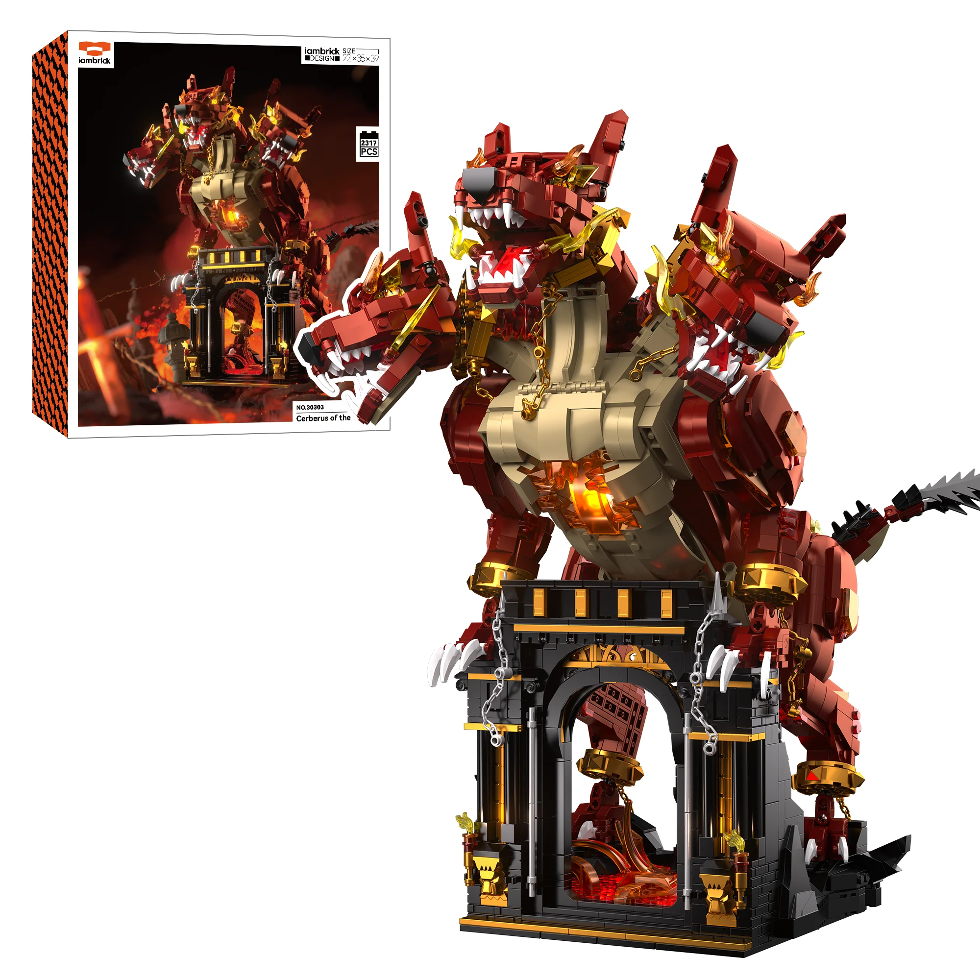 Cerberus of the Inferno Building Blocks MOC Movie Hell Three-headed Dog of Model Splicing Assembly Brick Puzzle Toys Adult Gift