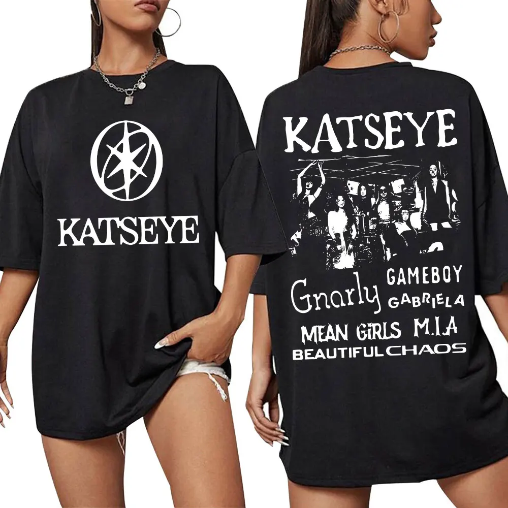 

Kpop Katseye Beautiful Chaos Graphic T Shirts Fashion Men Women O-Neck Short Sleeve Oversized Cotton Casual T-shirts Streetwear