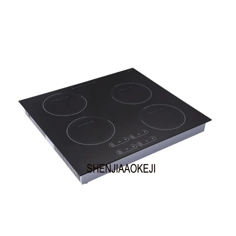 Commercial Induction Cooker Embedded four furnaces Electromagnetic heating Table Top Temperature control Induction cooker 220V