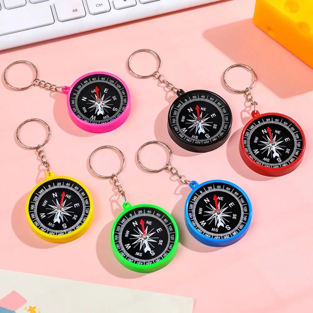 Camping Pocket Compass Keychain Climbing Hiking Mini Compass Pendant Cycling Random Color Navigation Tools Backpack Decor