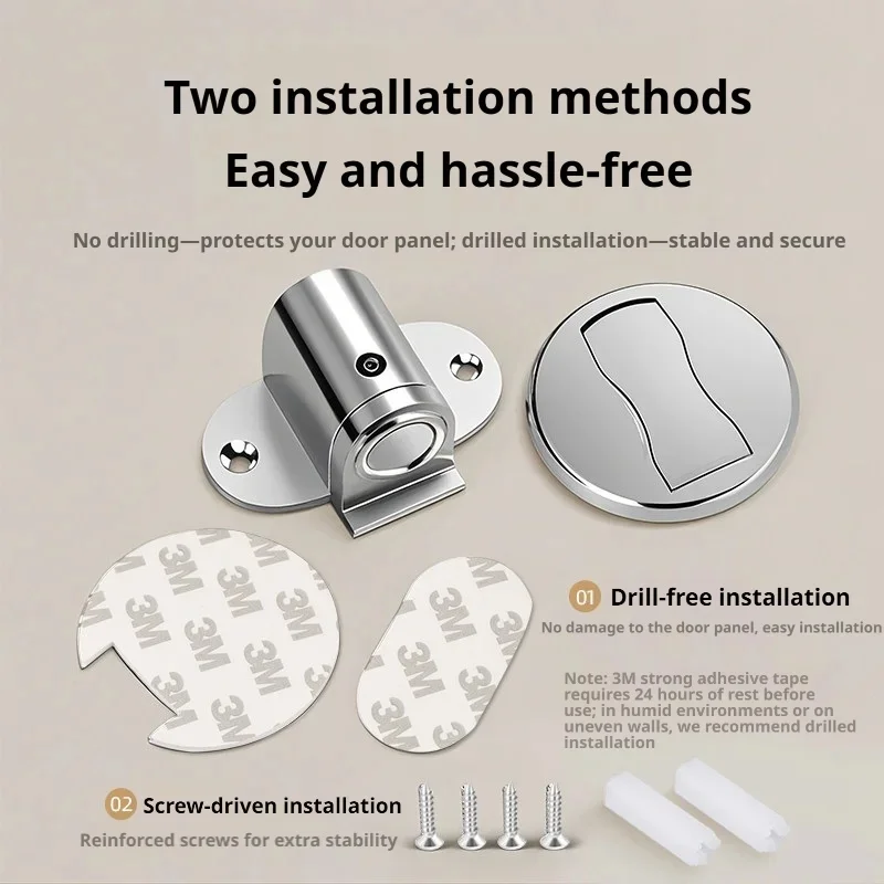 Home Washroom Adaptable Floor Installation Door Stop, Innovative Wind-Resistant Drill-Free Anti-Impact Door Stop Wedge Fixed Ret