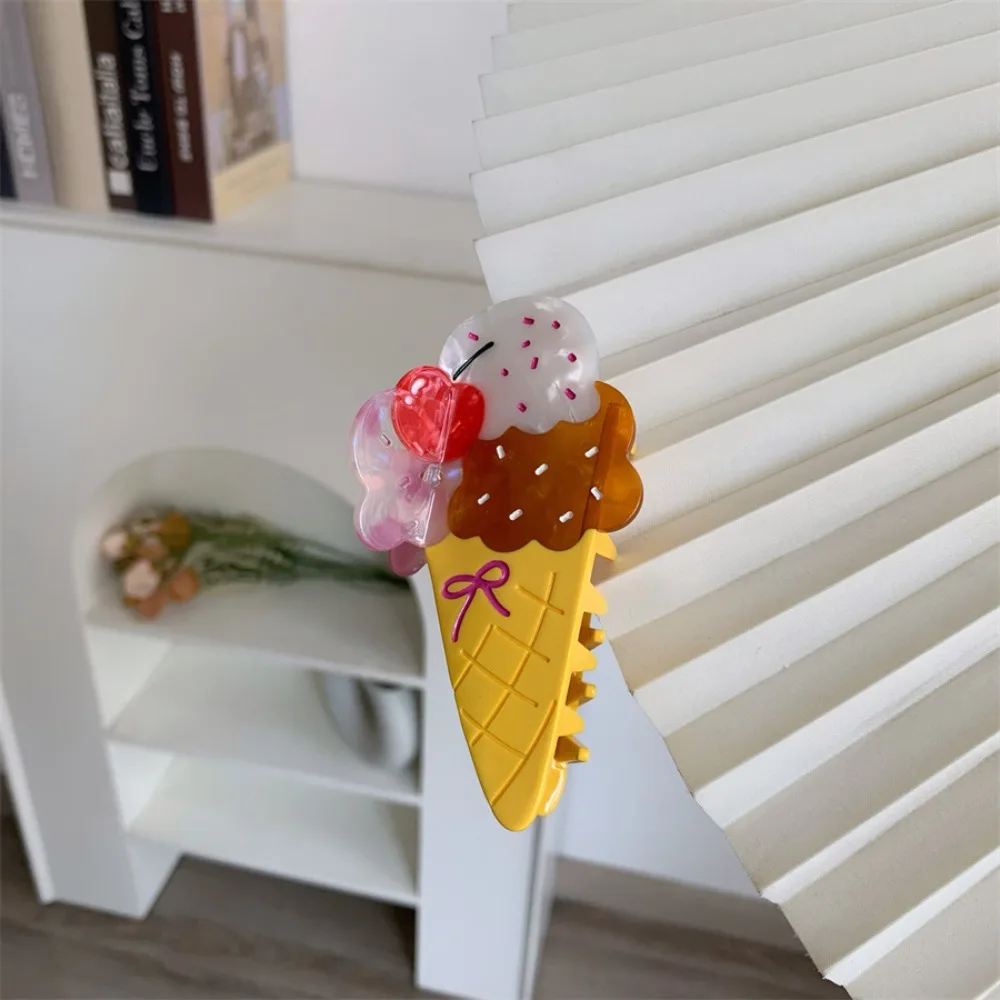

Sweet Strawberry Fruit Cone Hair Claw Popsicle Watermelon Ice Cream Hair Claw Hairpin Headwear Acetic Acid Shark Grab Travel