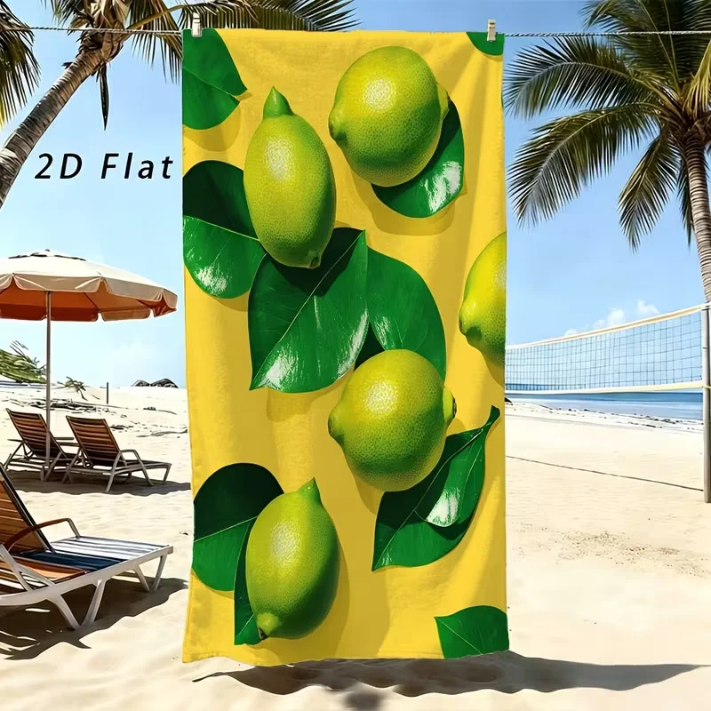 Red Cherry Green Leaf Beach Towel Sweet Fruit Print Quick Dry Sand Proof Towel Girls Summer Beach Pool Vacation Blanket