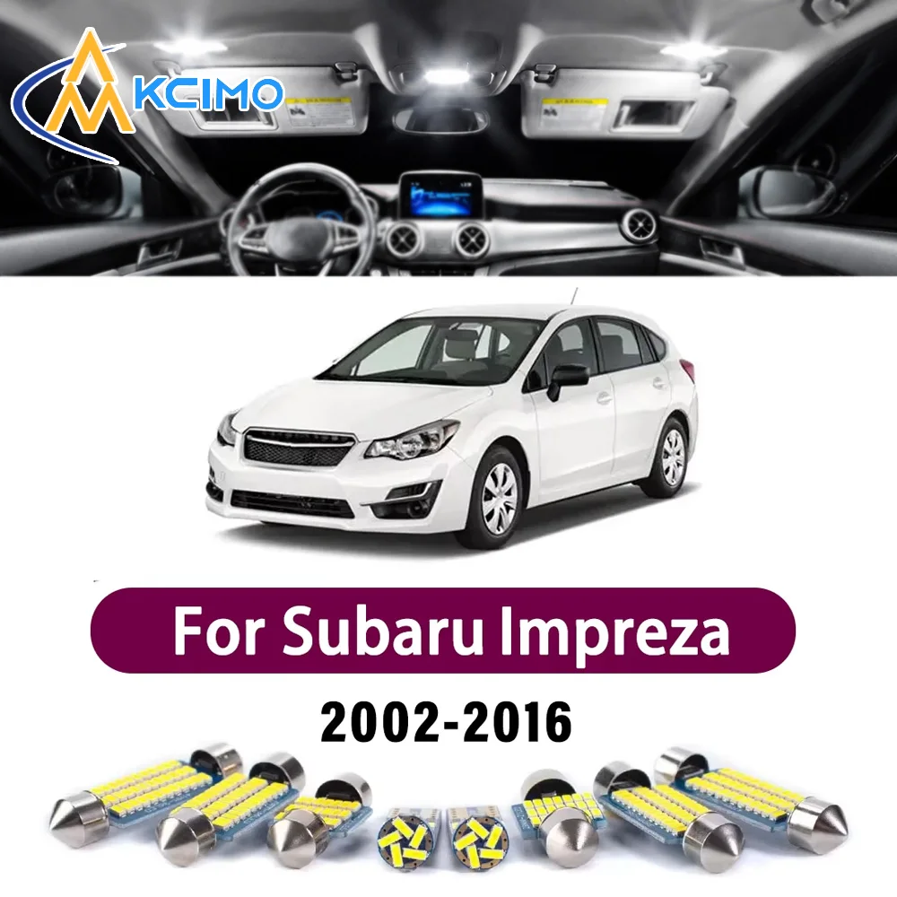LED Interior Light Kit For Subaru Impreza 2002-2016 Dome Map Lamp White Blue Car Accessories Super Bright