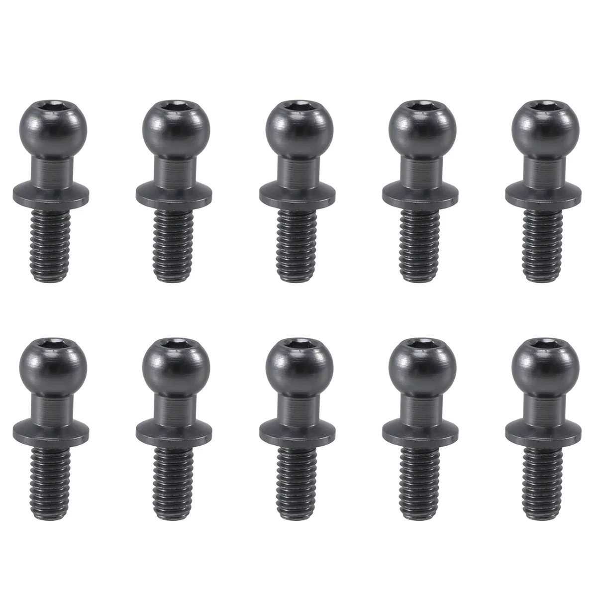 A20Z 10Pcs M3 Metal Hex Ball Head Screws for Tamiya TT01 TT02 Sakura D5 1/10 RC Drift Car Spare Parts Universal,Silver