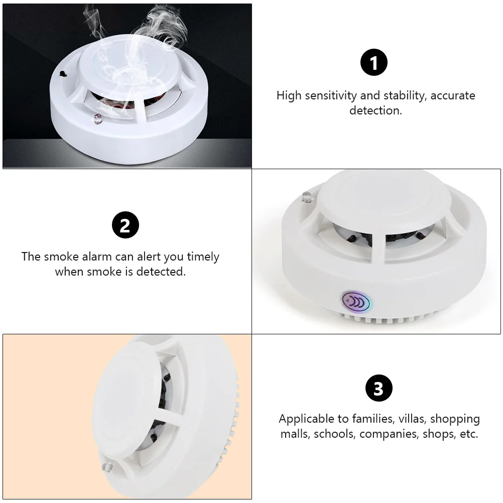 3 stks Rook Home Security Apparatuur Brandsensor Alarm Hoge Gevoeligheid Onafhankelijk