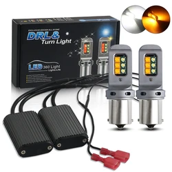 2X 1156 BA15S P21W BAU15S PY21W Canbus No Error Car LED Light 7440 W21W T20 DRL Turn Signal Lamp Dual Mode Switchback Dual Color
