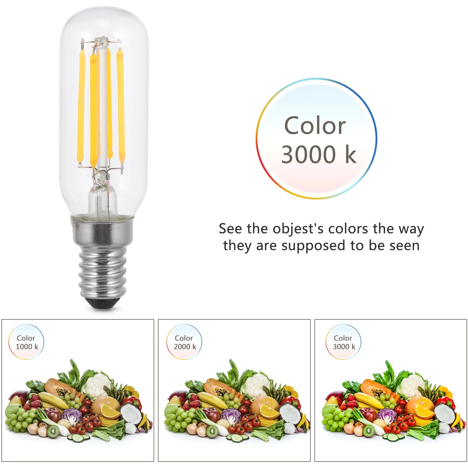 

2Pcs LED Refrigerator Lamp Bulbs E14 4W Transparent Appliance Bulb Replacement for Refrigerator Freezer Holding Cabinet