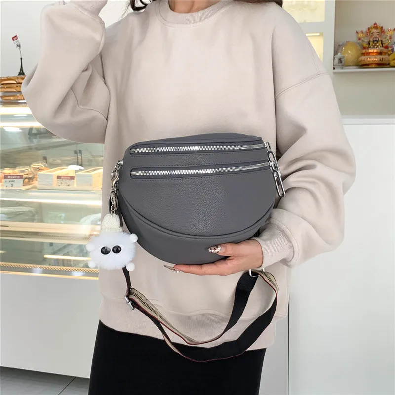 جلد ناعم السيدات السرج حقيبة Crossbody المألوف المرأة حقيبة صدر للرجال عالية الجودة الخصر حقيبة 2026 نموذج جديد حقيبة كتف محفظة