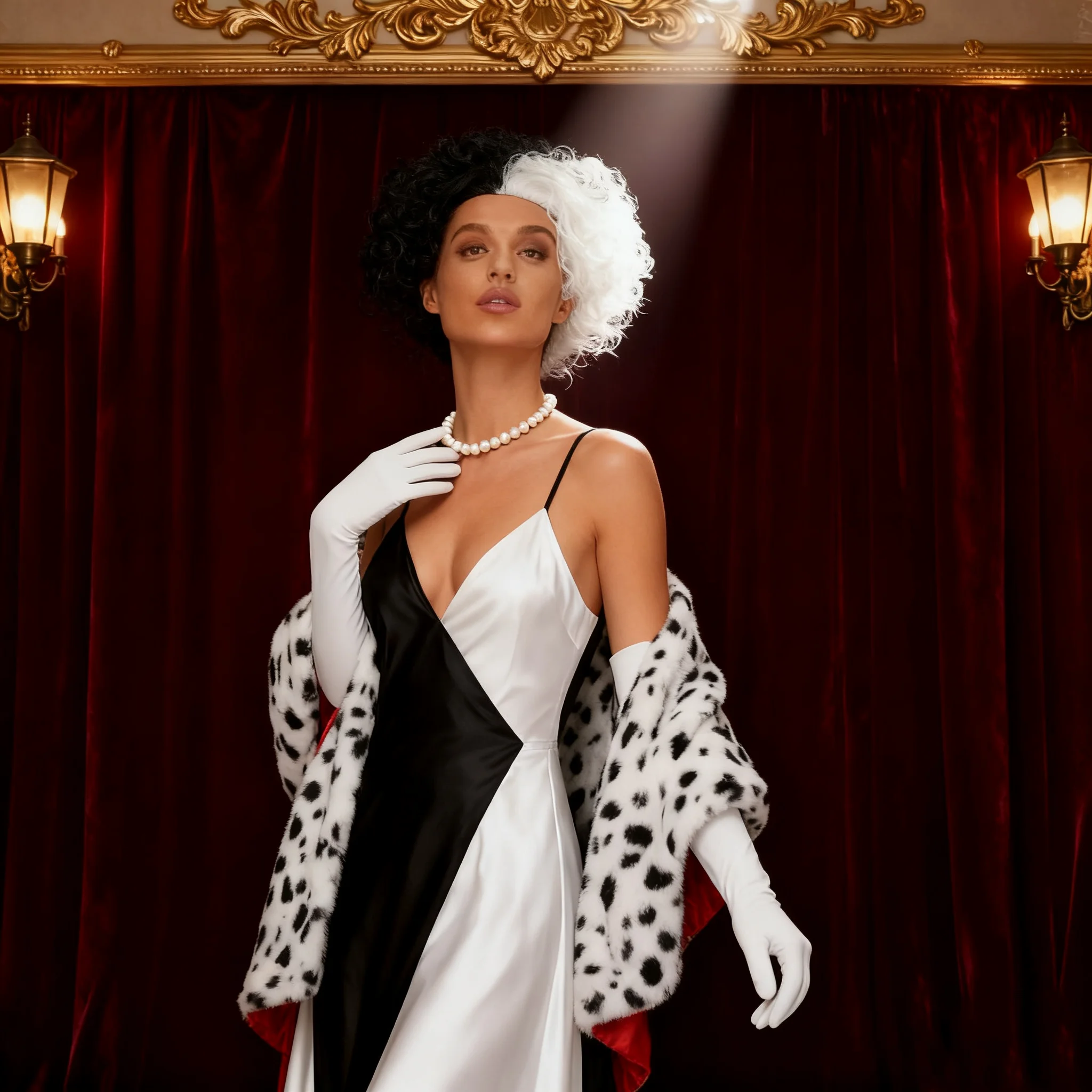 

Dalmatian Cosplay Costume 1920s Leopard Print Scarf Long And Short Style Print Shawl Scarf Spotted Dog For Women Party