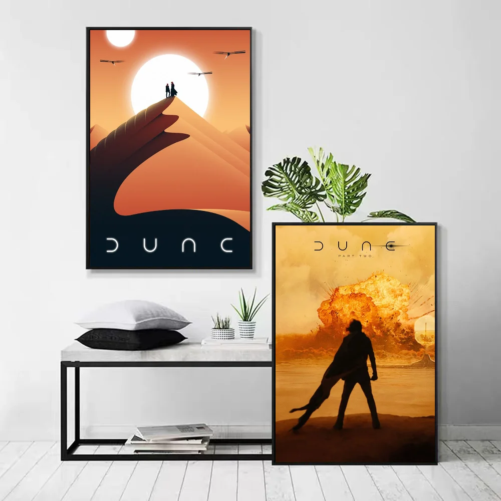 1pc Retro Dune Classic Movie Inspired Poster Self-adhesive Art Waterproof Paper Sticker Coffee House Bar Room Wall Decor