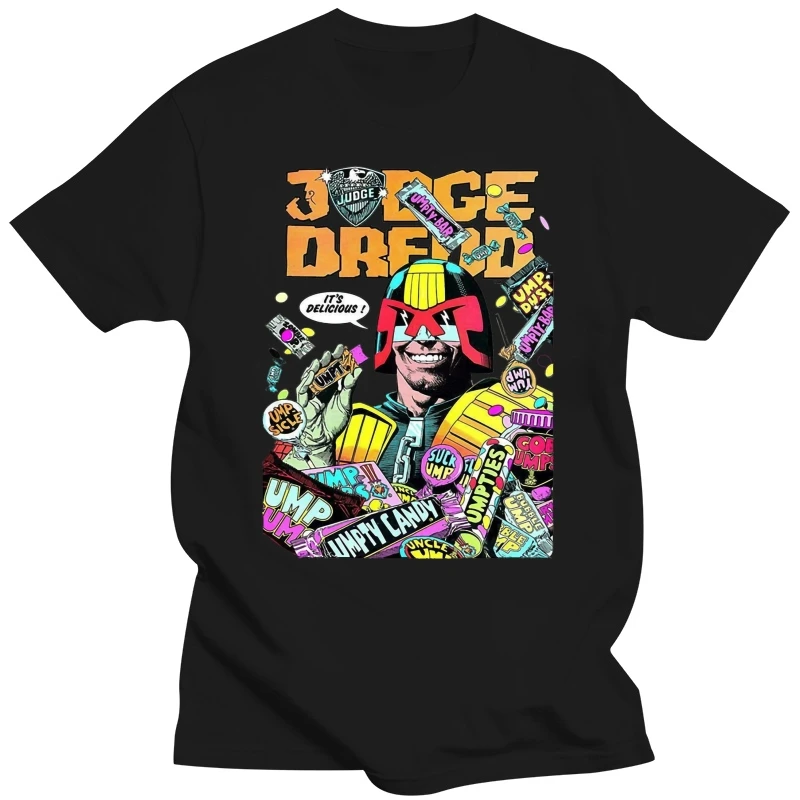 Mens White 2000Ad T-Shirt Judge Dredd It'S Delicious Tee T Shirt Harajuku Hip Hop Tee Shirt