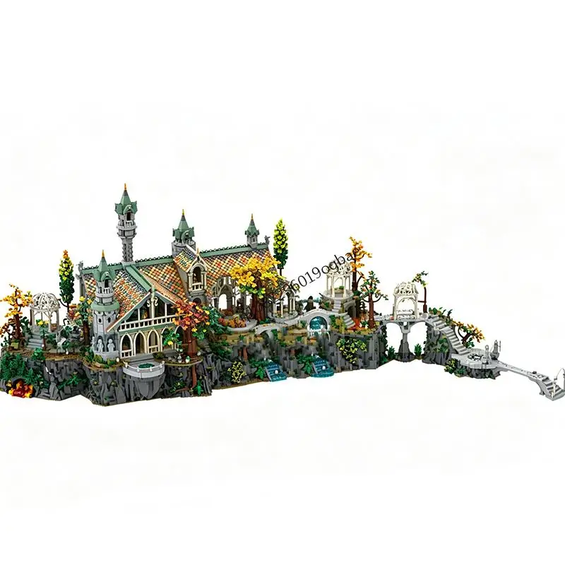 NEW 7176PCS The Ring Movie MOC Mountain Base Model DIY creative ideas Christmas Toy  Assembly Puzzle Birthday Gift block bricks