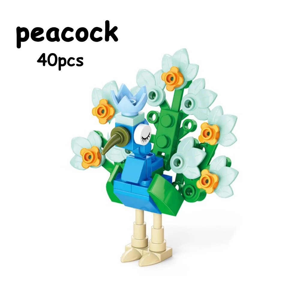 Mini Birds Series Building Block Crow Swallow Peacock Hoopoe Flamingo Parrot Eagle Bricks Toys 10in1 Educational Children Gifts