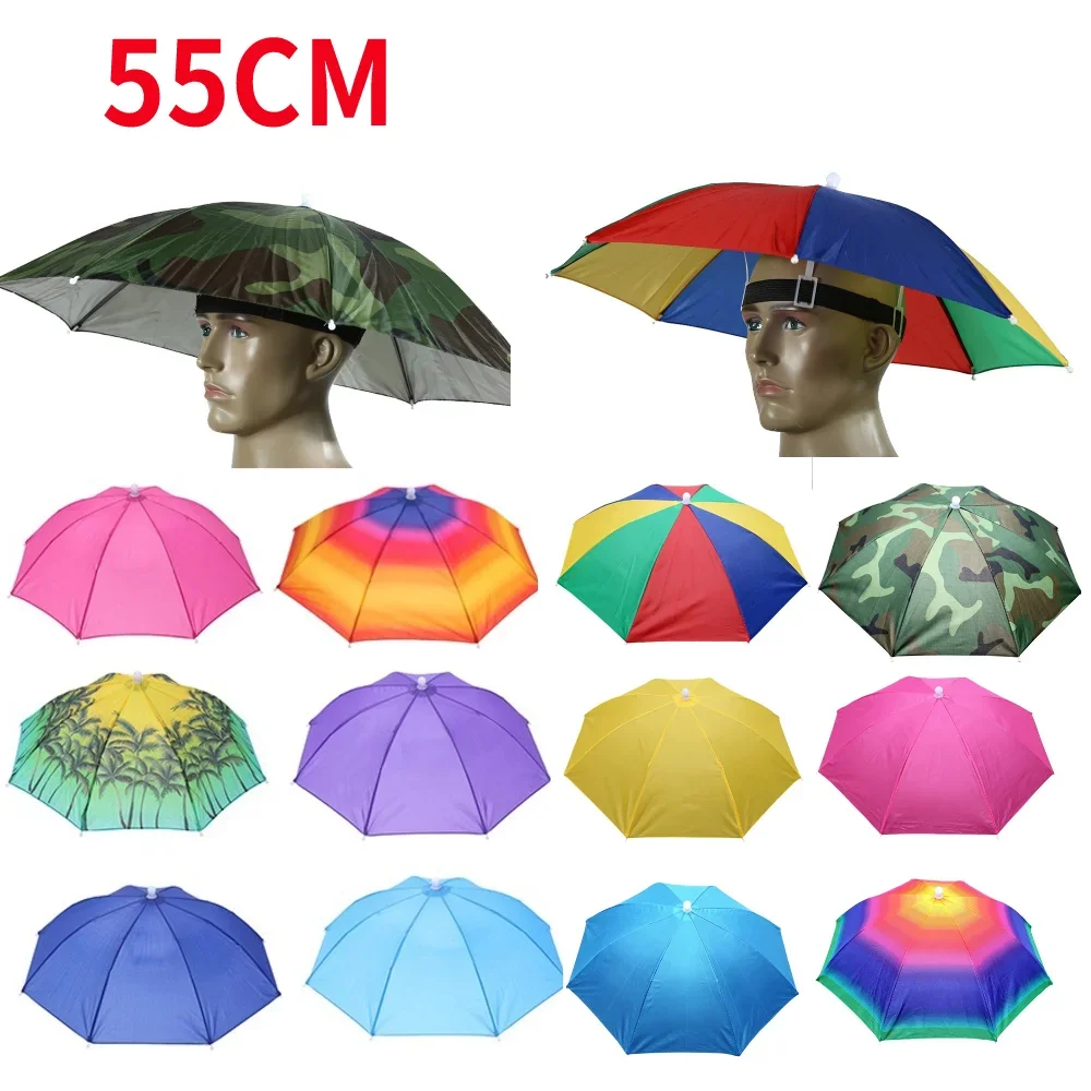 Regenschirm Hut im Freien tragbare Regenschirm Hut faltbare Sonnenschutz wasserdicht Camping Angeln Kopf bedeckung Kappe Strand Kopf Hut