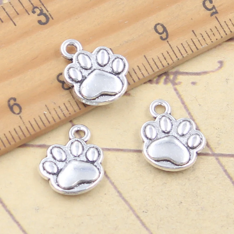 20pcs Charms Bear Paw Dog Claw 14x12mm Tibetan Silver Color Pendants Antique Jewelry Making DIY Handmade Craft