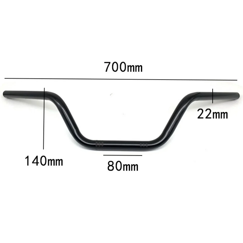 Retro Motorcycle Handlebar 22mm Classical High-Rise Motorbike Handle Bar 7/8'' Steering Wheel for Honda Yamaha Kawasaki Suzuki