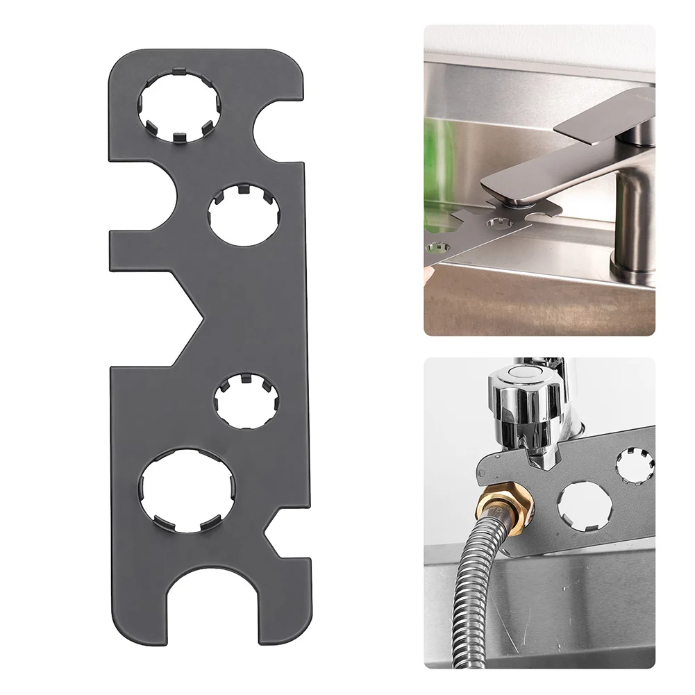 Aerator Removal Tool Kit Wrench Stainless Steel Wrench Grey Aerator Removal Wrench High-Temperature Quenching Home Improvement