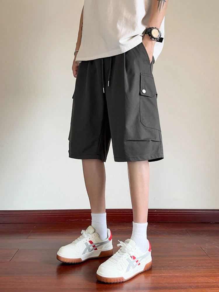 

Мужские летние шорты Cleanfit American High Street из ледяного шелка, свободные, прямого кроя, повседневные, рабочие, длиной до колена, дышащие