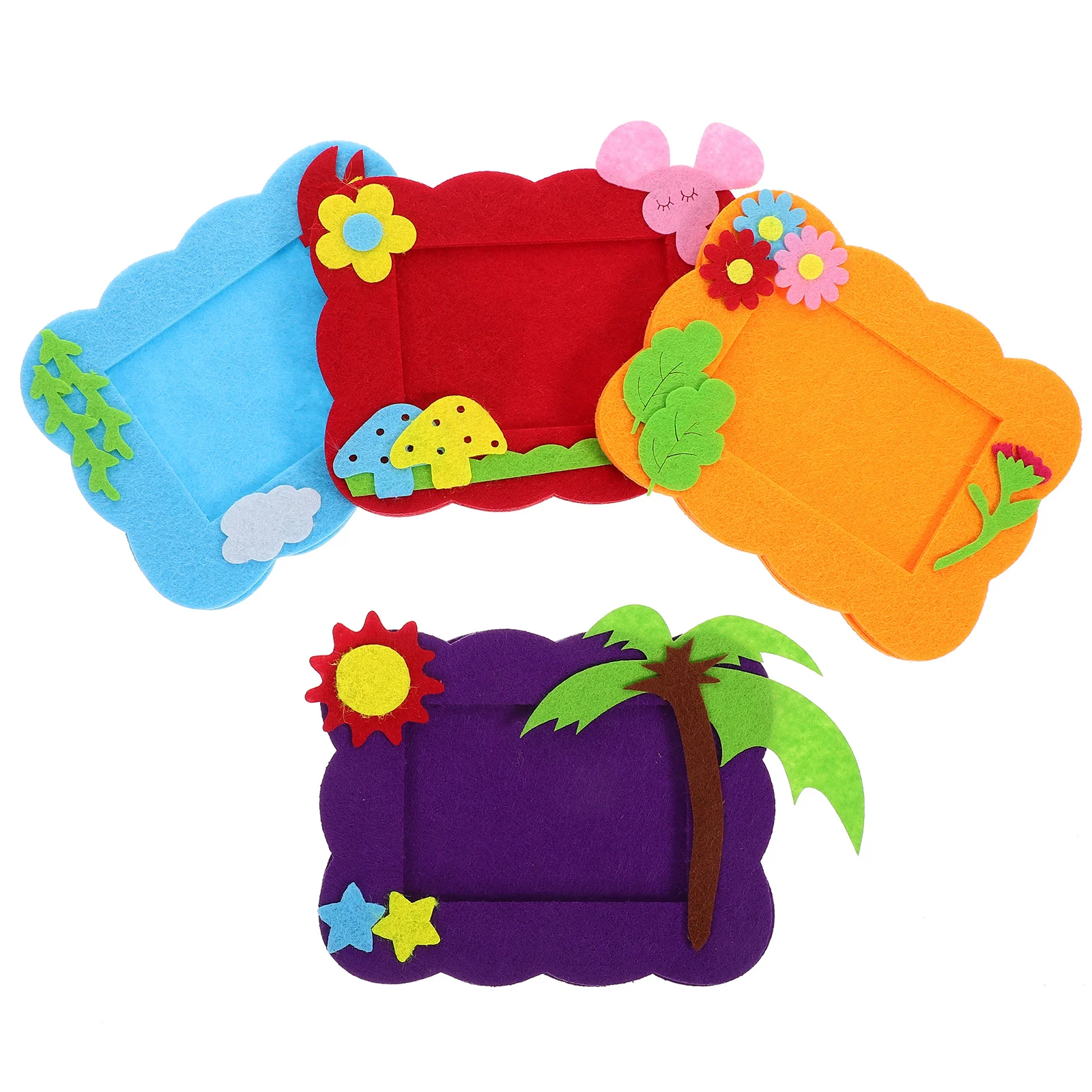 

4pcs Diy Photo Frame Material Kit Non-Woven Fabric Picture Frame For Home Bedroom Kids Room Craft Projects Creative Photo