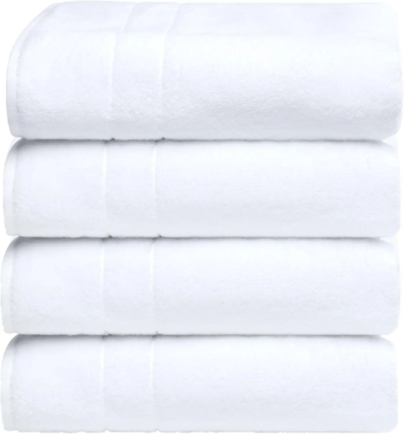 

Super-Plush Turkish Cotton Bath Towel Set - Includes 4 Bath Towels in White 100% Cotton | Best Luxury Spa Towels