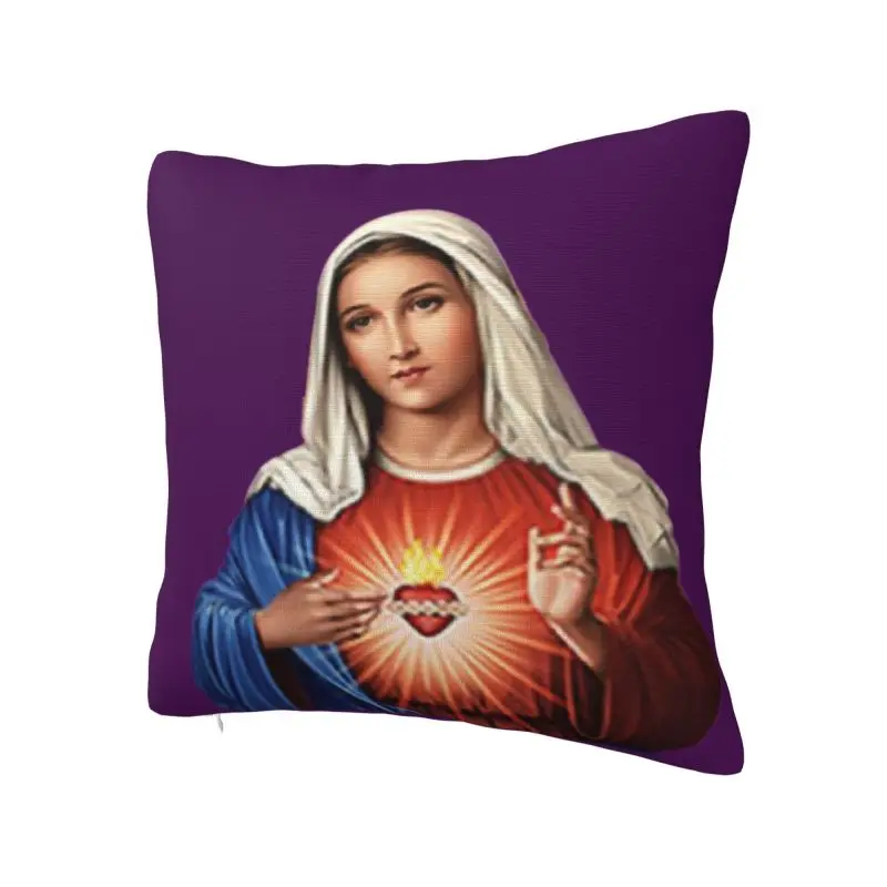 Mary Our Lady Of Perpetual Help Mother Of God Cushion Cover Christianity Virgin Mary Velvet Modern Throw Pillow Case Home Decor