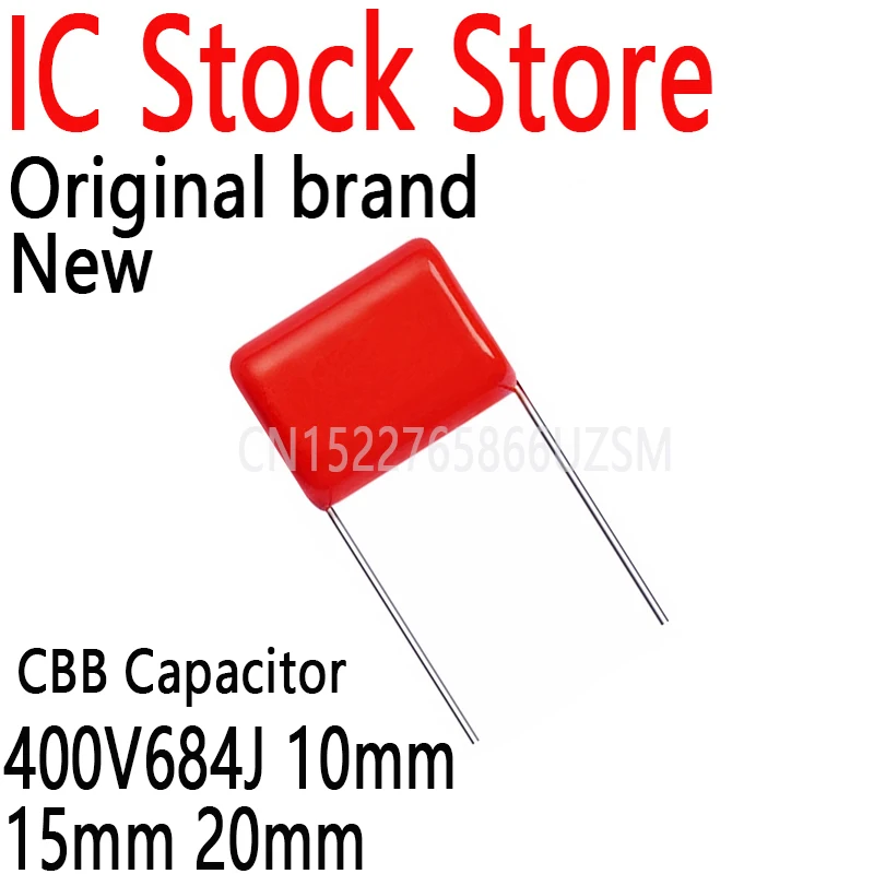 10PCS New and Original CBB 0.68UF 680NF 400V 684J Pitch CBB22 Polypropylene Film Capacitor 400V684J 10mm 15mm 20mm