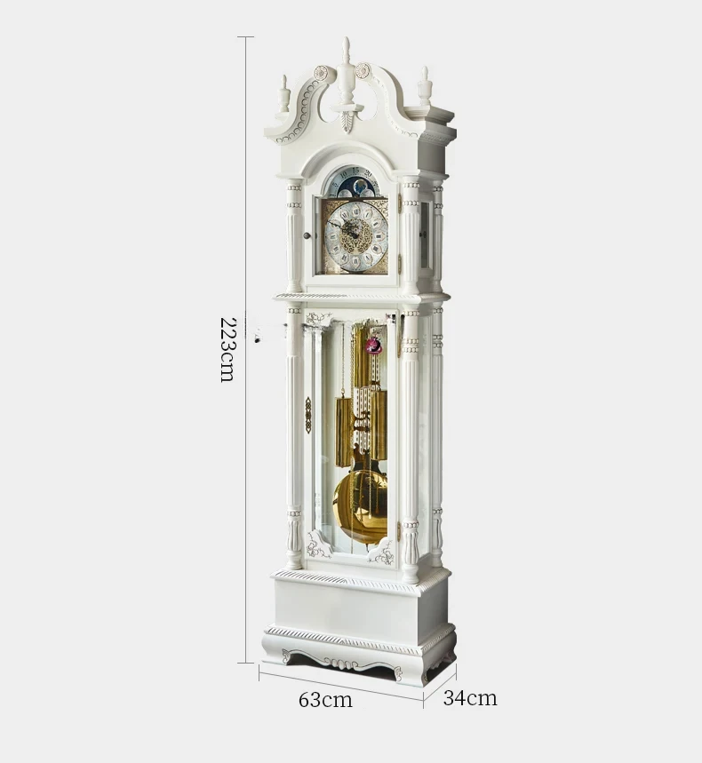 European Style Mechanical Floor Clock Living Room Villa Retro Clock American Vertical Pendulum Clock Classical