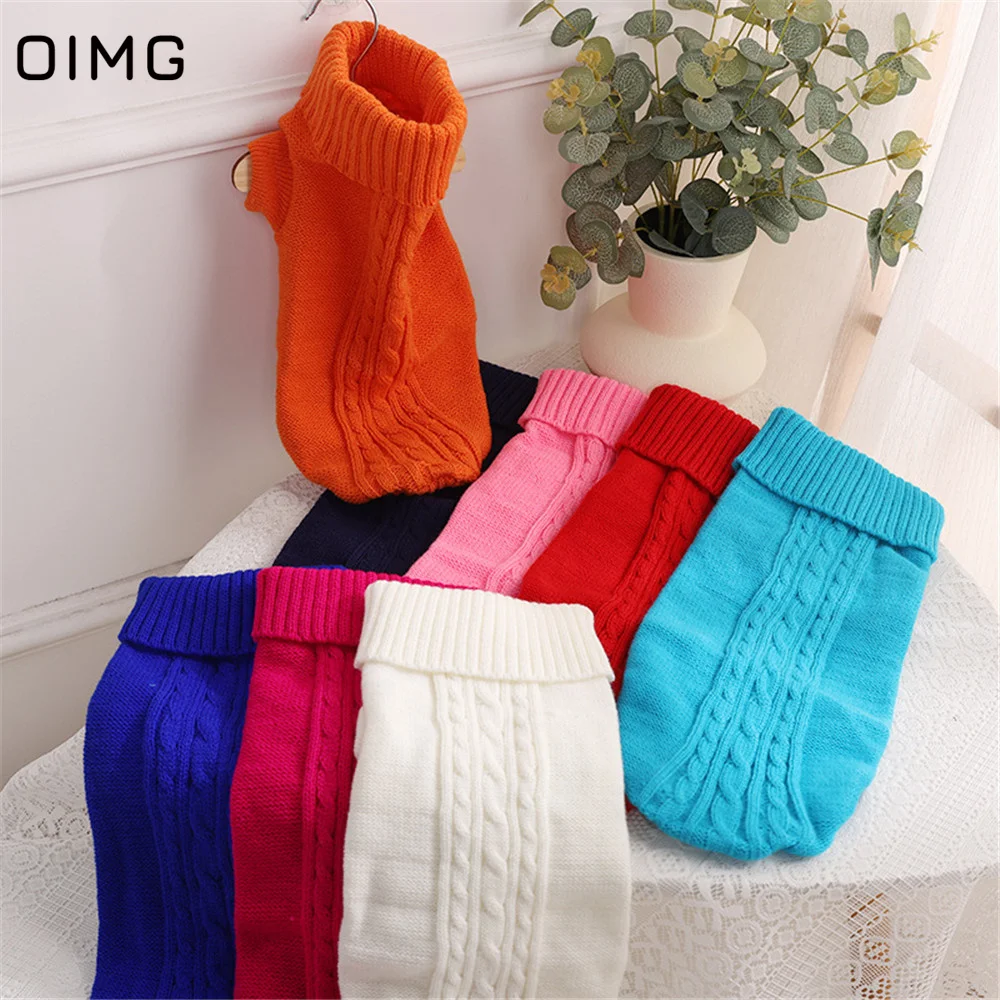 

OIMG Winter Small Dogs Sweater Solid Hoodies Bichon Pomeranian Pet Dogs Home Wear Outfits Casual Puppy Sweatshirts Cats Clothing