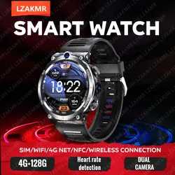 H10 Smart Watch 128G ROM WIFI 4G Netword Dual Camera rilevamento della frequenza cardiaca Youtube Google PlayStore App Download Smartwatch Men