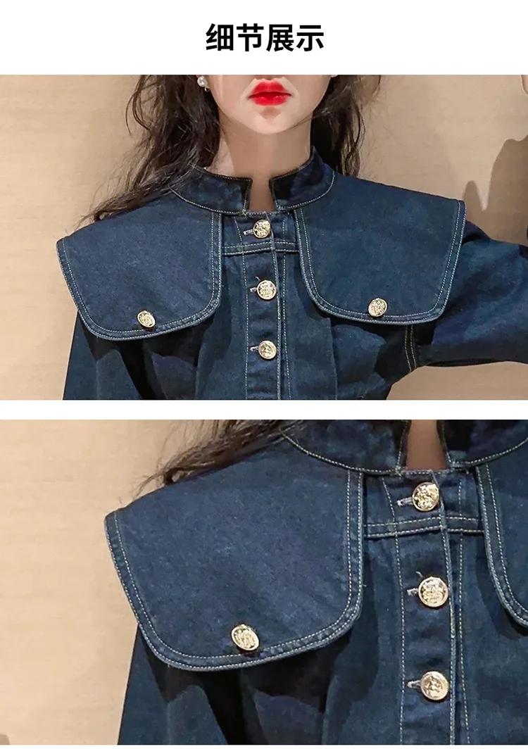 Girl Spring Autumn New Denim Sets Children Long Sleeve Fashion Suits Coat + Pants 2pcs Sets Teenage Clothes 2pcs Suits Wz1013