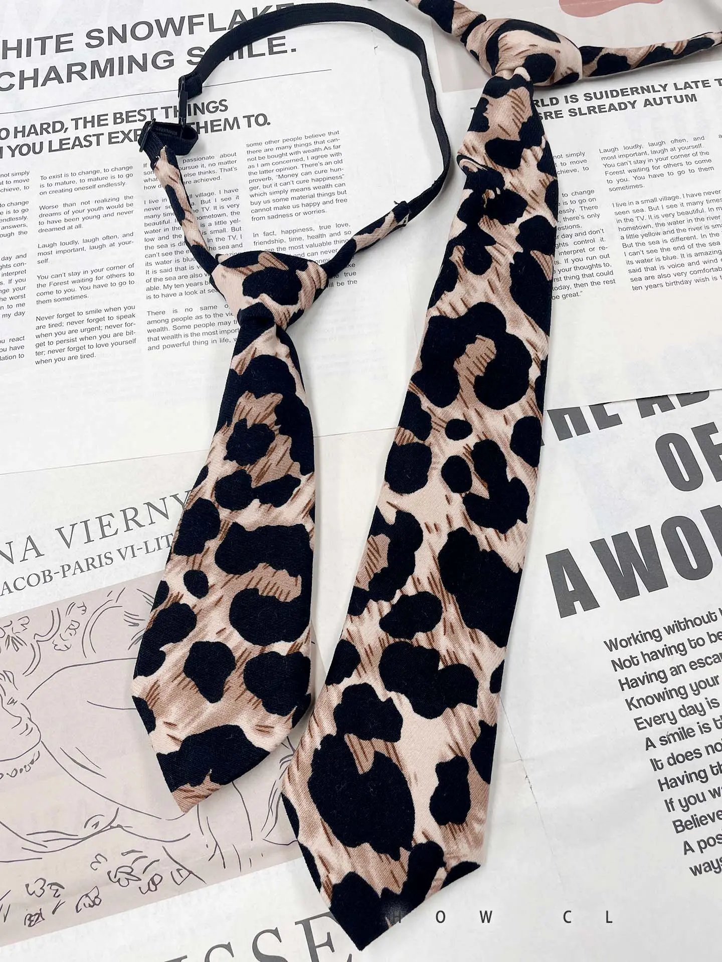Parent-child Leopard Print Personalized Necktie Original Handmade Brown Fashion Necktie Versatile Trend Shirt Accessories Tie