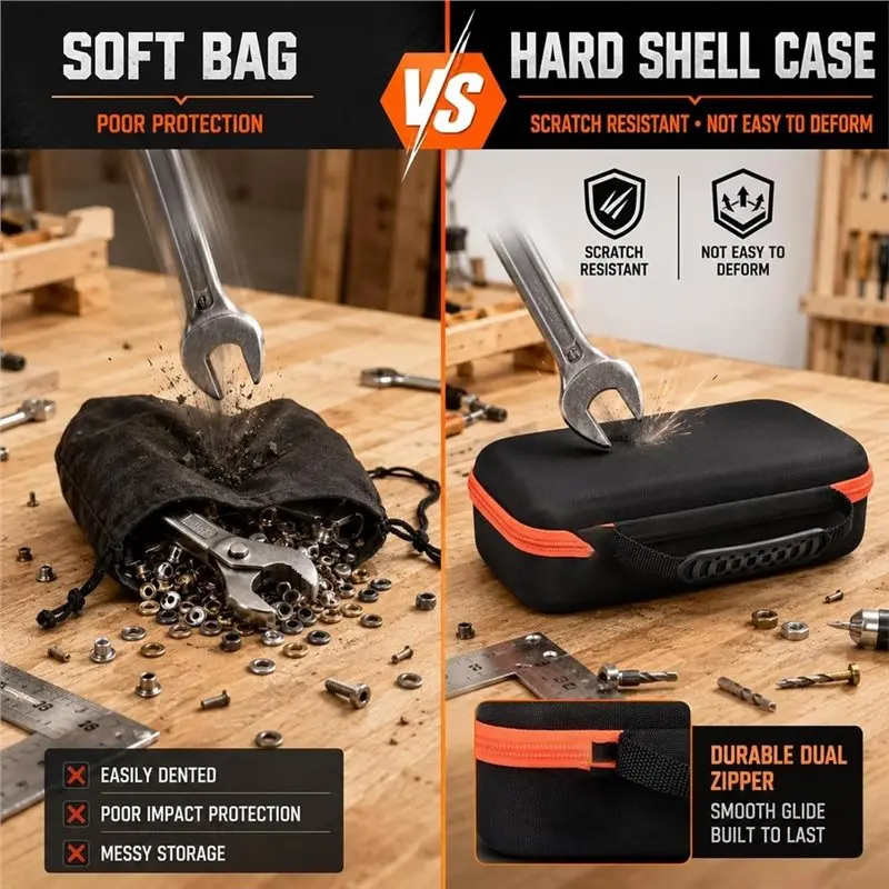 yls-ハードグロメットツールキットケース（オーガナイザーボックス付き）、ケースのみハードシェル、プラスチックオーガナイザーボックス、クラフトユーザー向けプロジェクト用仕切り板