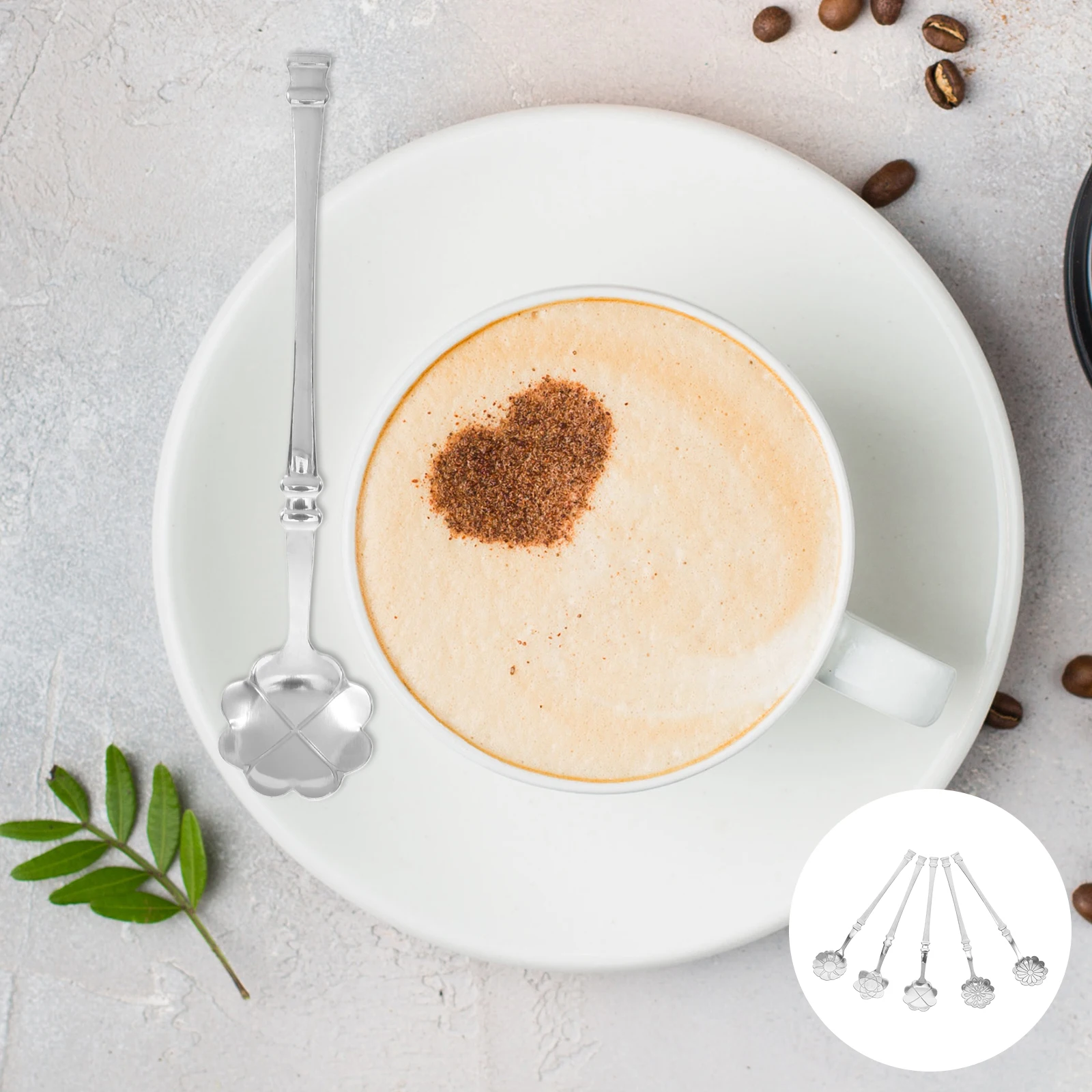 

10 Pcs Stainless Steel Spoon Set Coffee Stirrer Dessert Cocktail Stirring Spoons Ice Cream