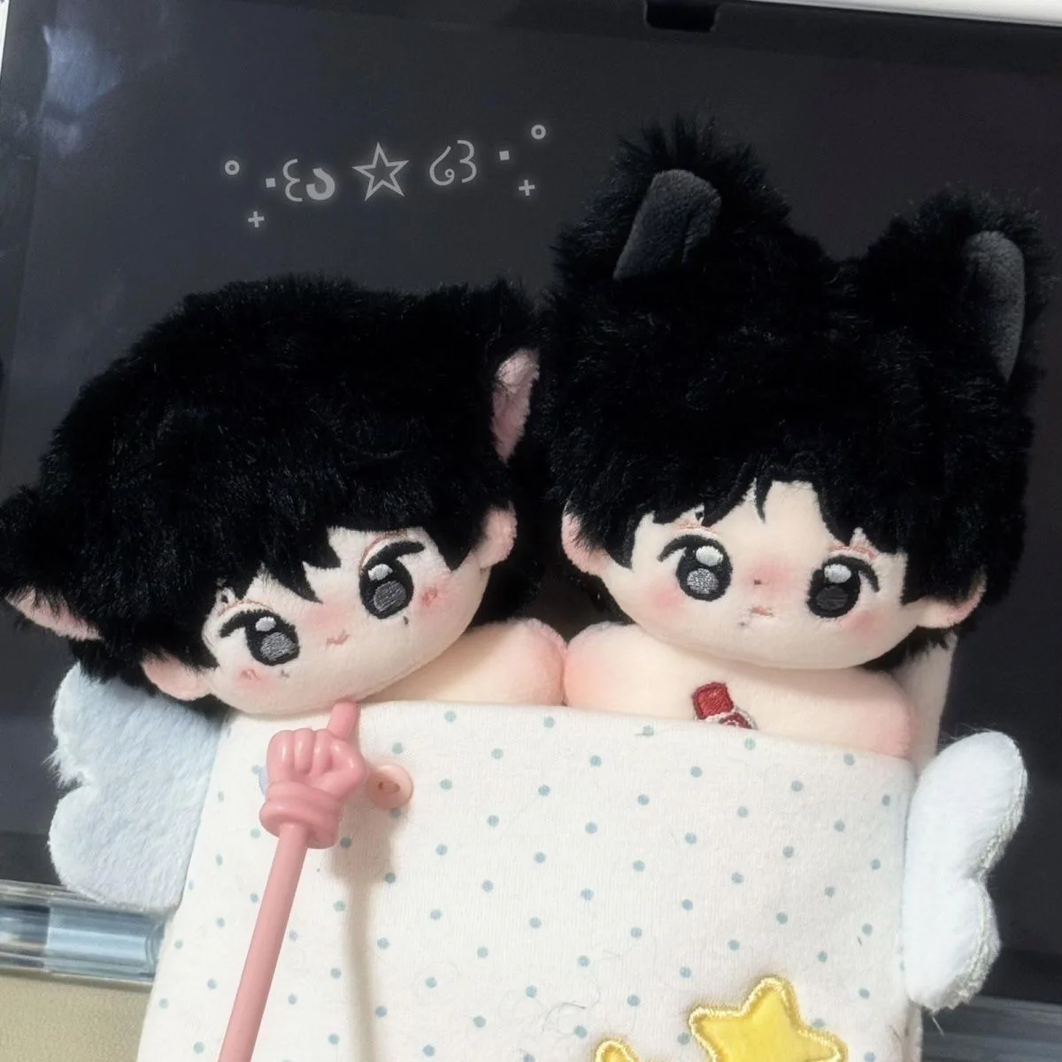 عكس الحب Ziyu Tian Xuning تأثيري سمة جديد أنيمي 10 سنتيمتر القطن دمية المحيطة مروحة دمية قلادة