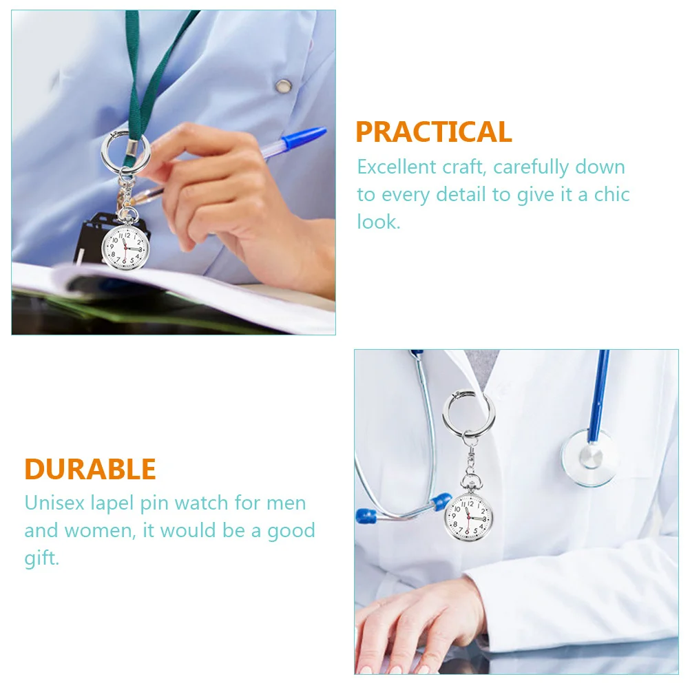 2 قطعة ممرضة المفاتيح ساعة الجيب للنساء الرجال التمريض امتحان توقيت جهاز معلق ساعة إلكترونية للطلاب الأطباء هدية #2