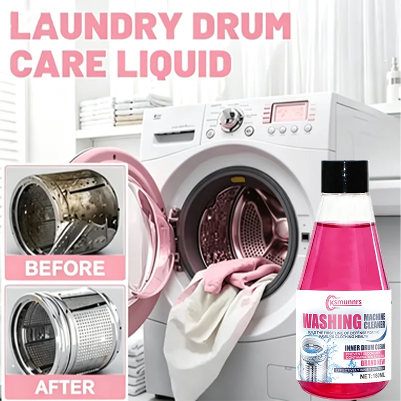 The new powerful penetrating washing machine drum cleaner breaks down accumulated grime and eliminates odours, restoring your wa