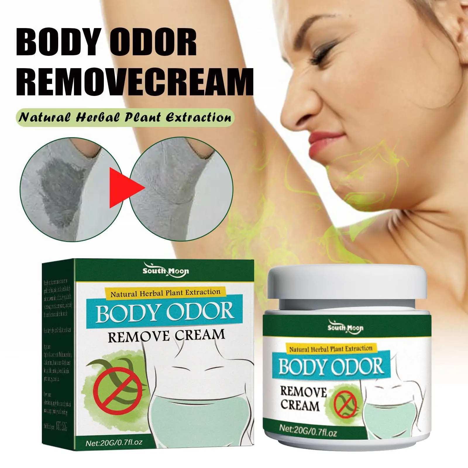 20g Body Odor Underarm Sweat Deodor Cream For Man And Woman Removes Armpit Odor And Sweaty Lasting Aroma Skin Care E7m1