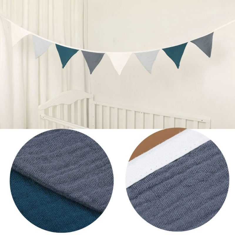 8 ชิ้น/เซ็ต Elegant Baby ธงผ้าฝ้าย Bunting สำหรับโมเดิร์น Baby Room Decor