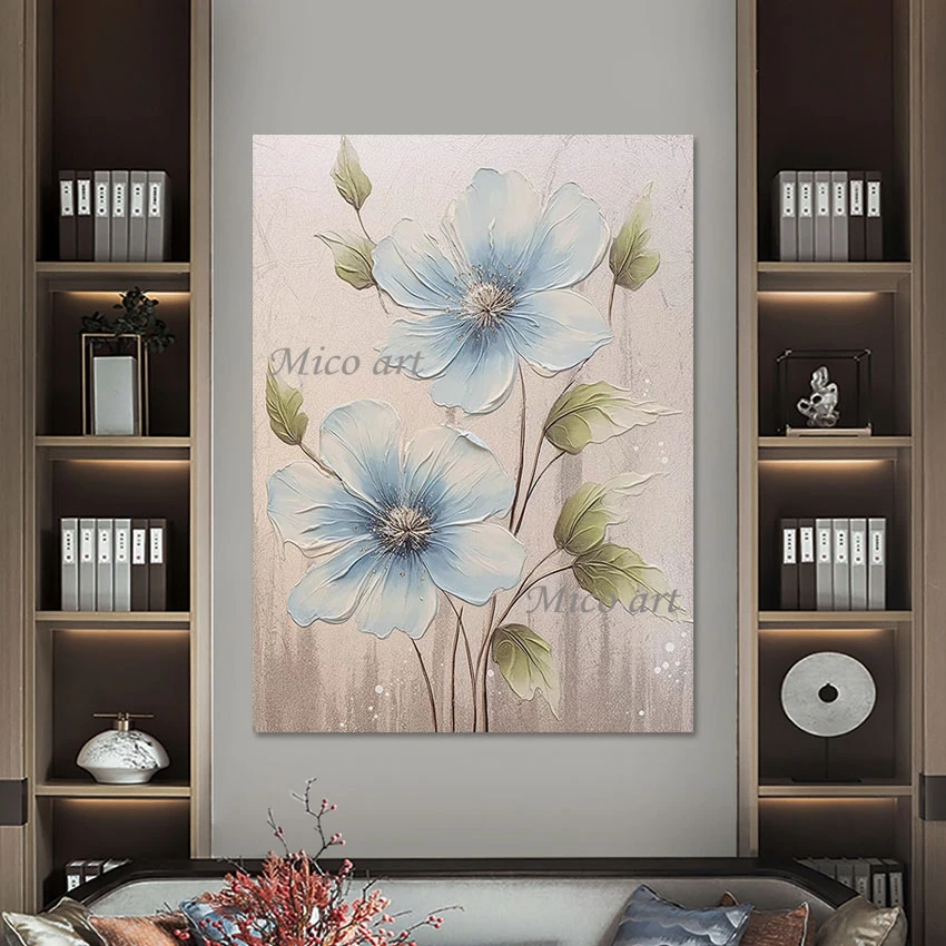 

3D Plant Scenery Wall Decoration Paintings High Quality Flowers Leaf Hand Drawing Unframed Art Abstract Cheap Canvas Picture