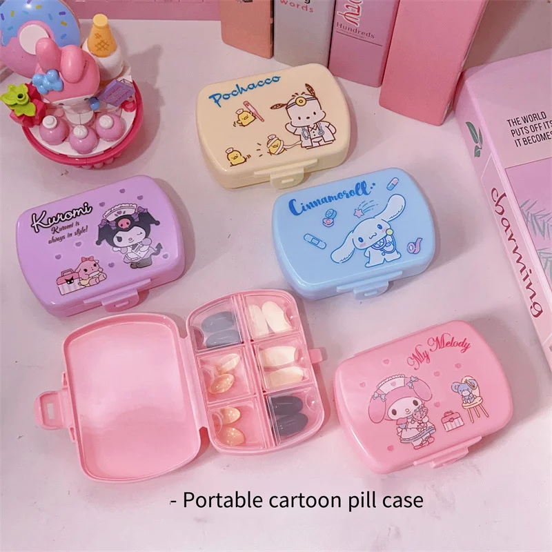 Sanrio Hello Kittle Pill Organizer Portable Earring Ring and Necklace Organizer Cute - Lightweight Portable Durable Storage Box