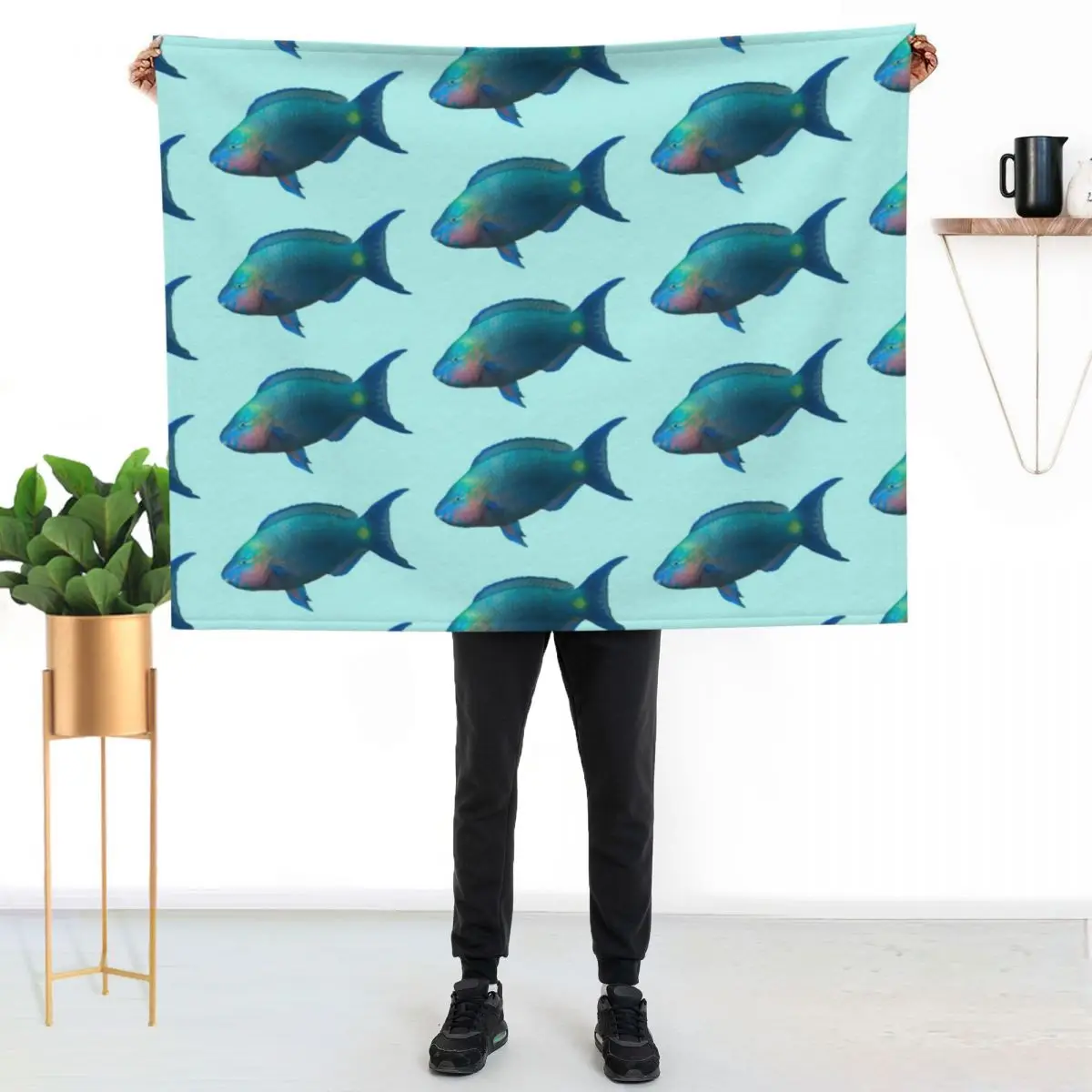 Thrive - Palenose Parrotfish Throw Blanket Kid'S Summer Beddings Decorative Sofa Flannel Blankets
