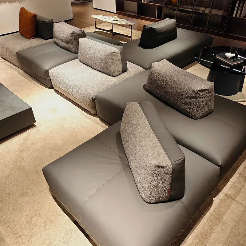 Italian minimalist backrest sofa backrest movable armless villa silent wind living room free combination island