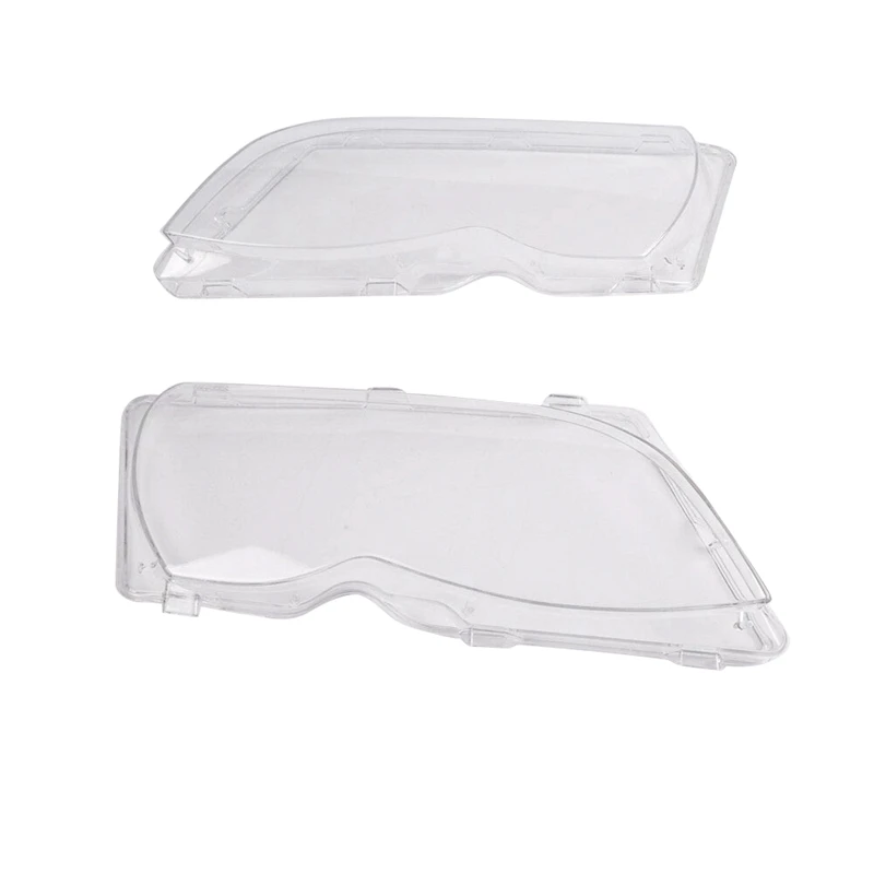 2 Pcs Car Headlight Lenses Cover Replacement Left & Right Headlight Protective Shell Cover For E46 4 DR 2002-2005