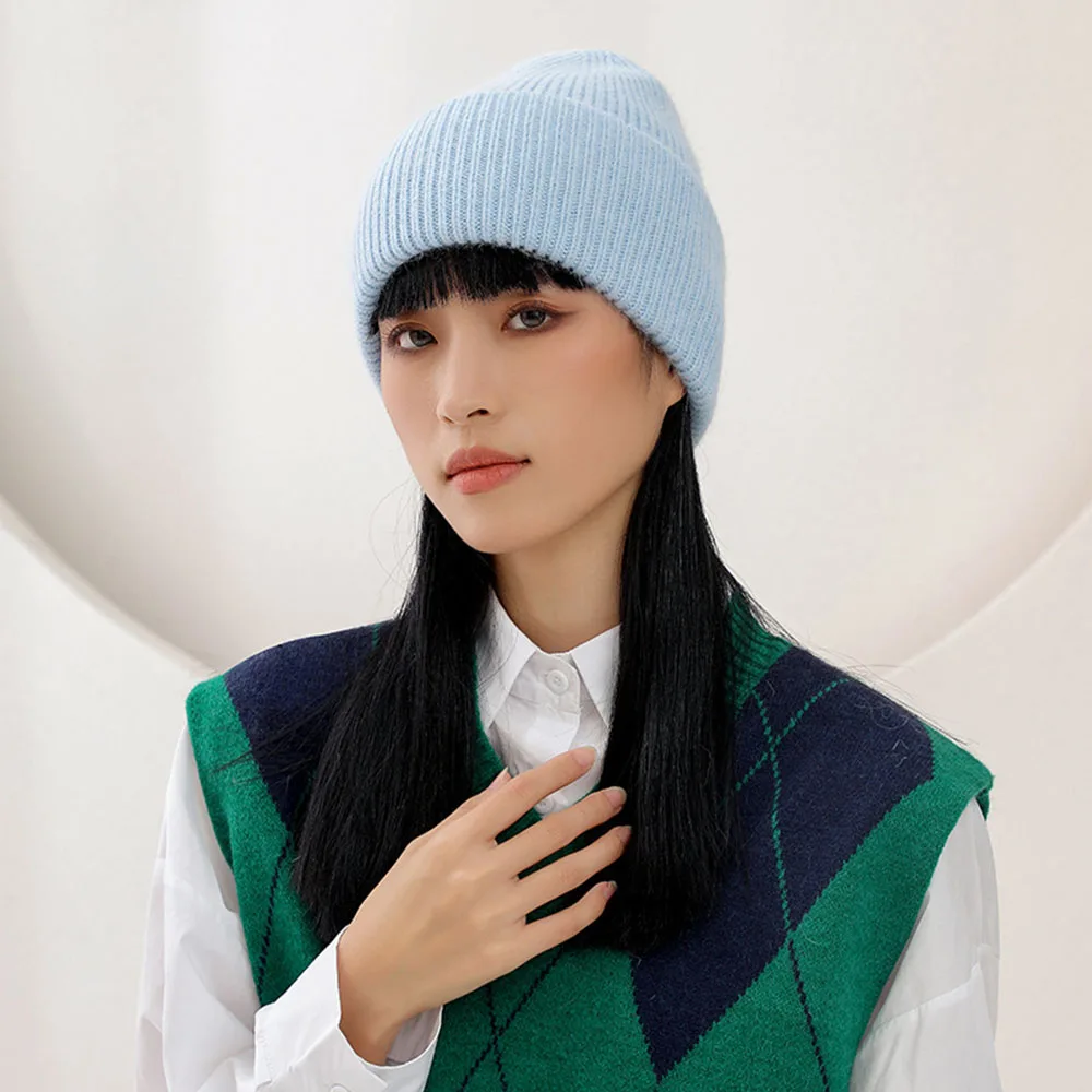 Heißer Verkauf Winter Hut Echt Kaninchen Fell Winter Hüte Für Frauen Mode Warme Beanie Hüte Frauen Solide Erwachsene Abdeckung Kopf Kappe – Detail 18