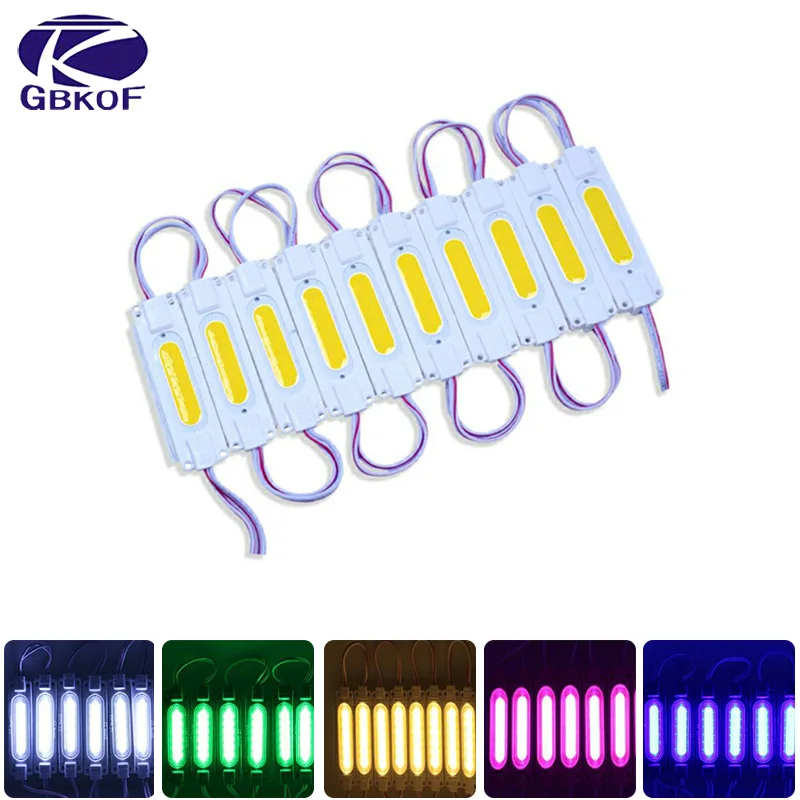 10Pcs Led Module 12V 3 Leds Super Heldere Reclame Lichtgevende Tekens Backlight String Licht IP65 Waterdicht Wit Rood blauw