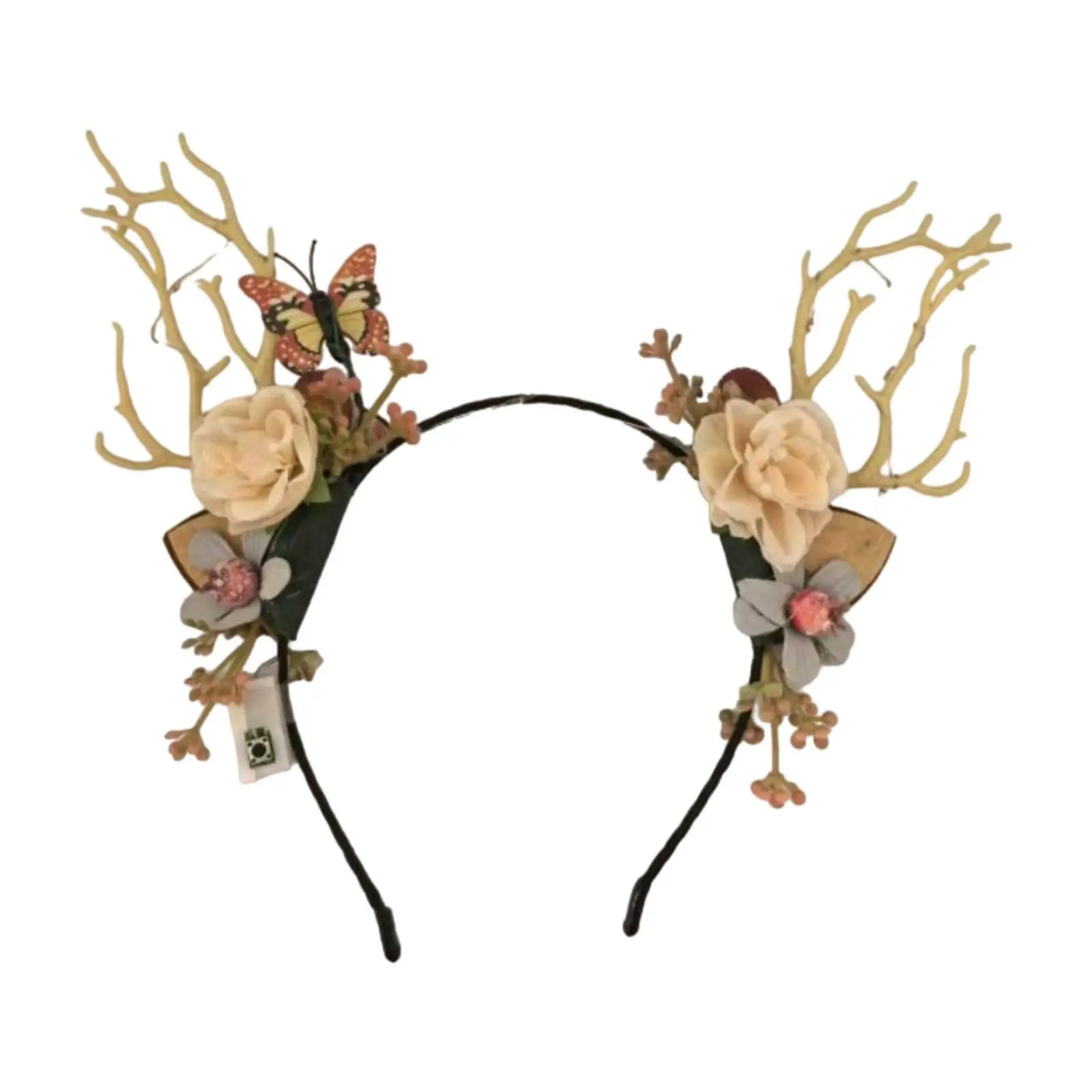 Light up Antlers Flowers Headband Hairband for Carnivals Party Night Markets